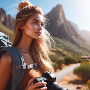 female backpacker on a hot summer day-16